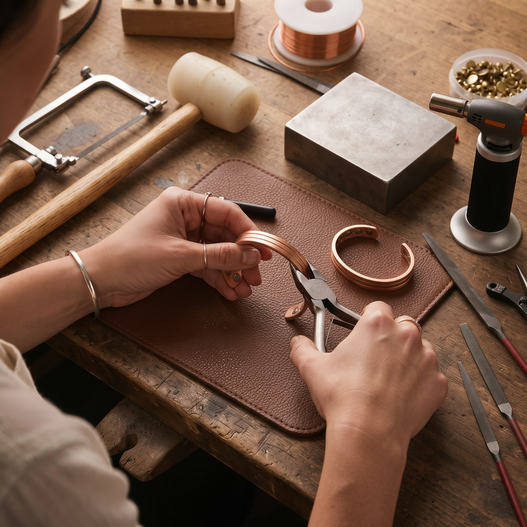 Patricia's Ribbed Copper Bracelet
