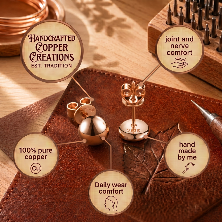Patricia's Dome Copper Earrings