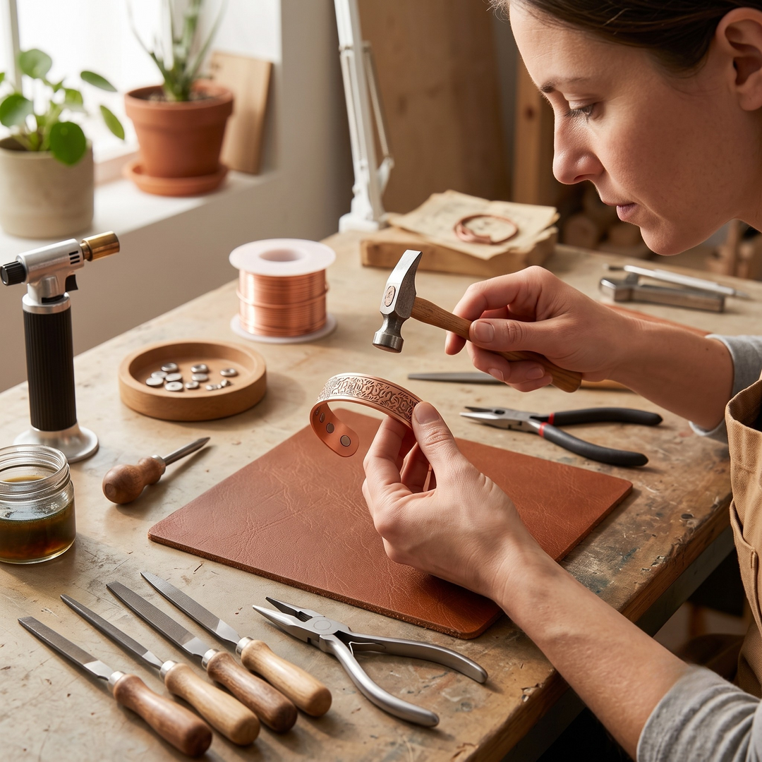 Patricia's Tooled Copper Bracelet