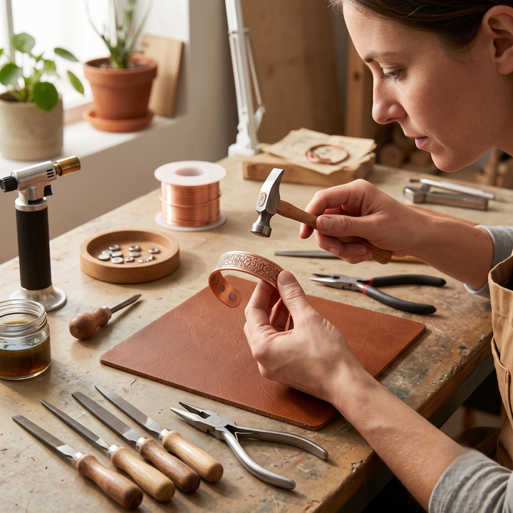 Patricia's Tooled Copper Bracelet