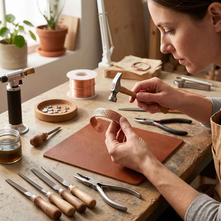 Tooled Copper Bracelet