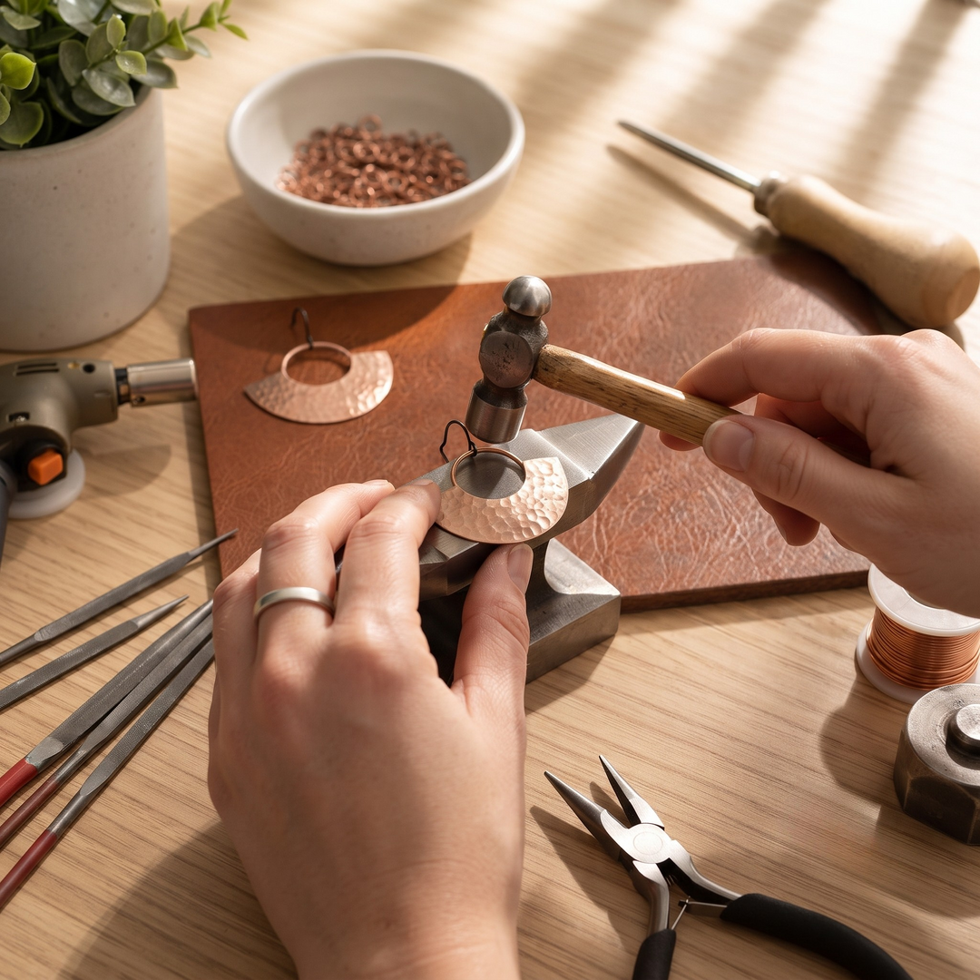 Patricia's Beam Copper Earrings
