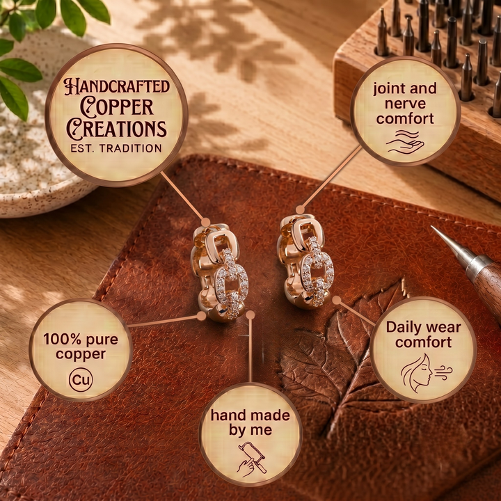 Patricia's Link Copper Earrings