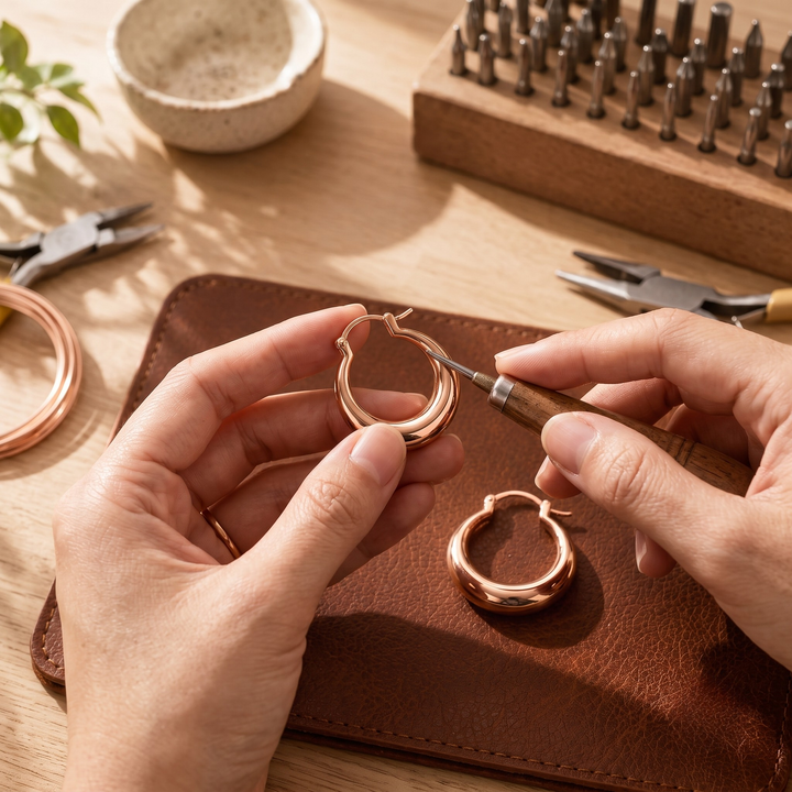Patricia's Hoop Copper Earrings