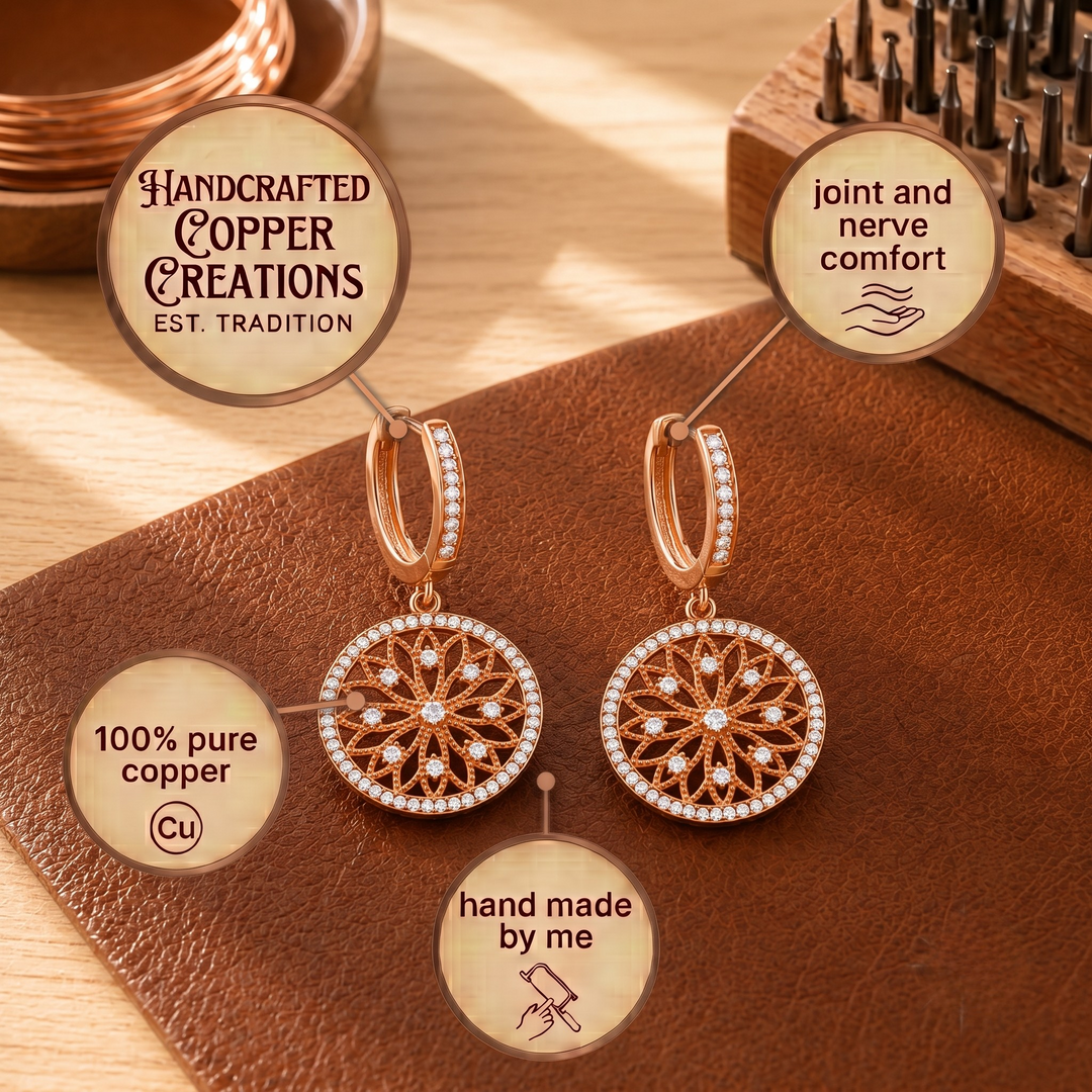 Patricia's Mandala Copper Earrings