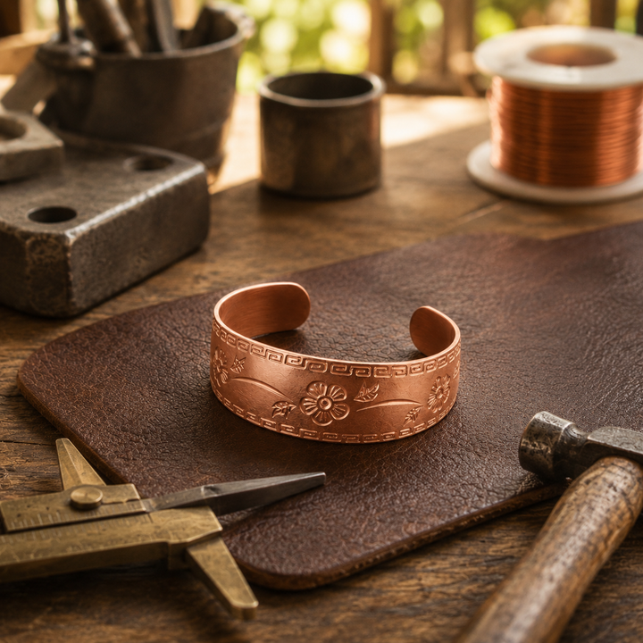 Patricia's Fret Copper Bracelet