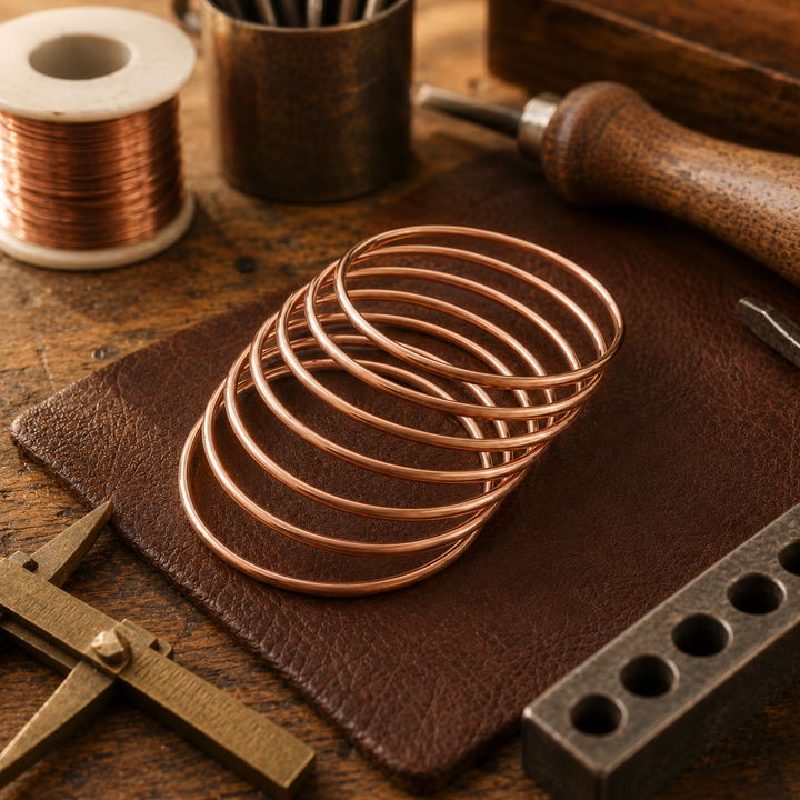 Patricia's Plain Copper Bangle Set