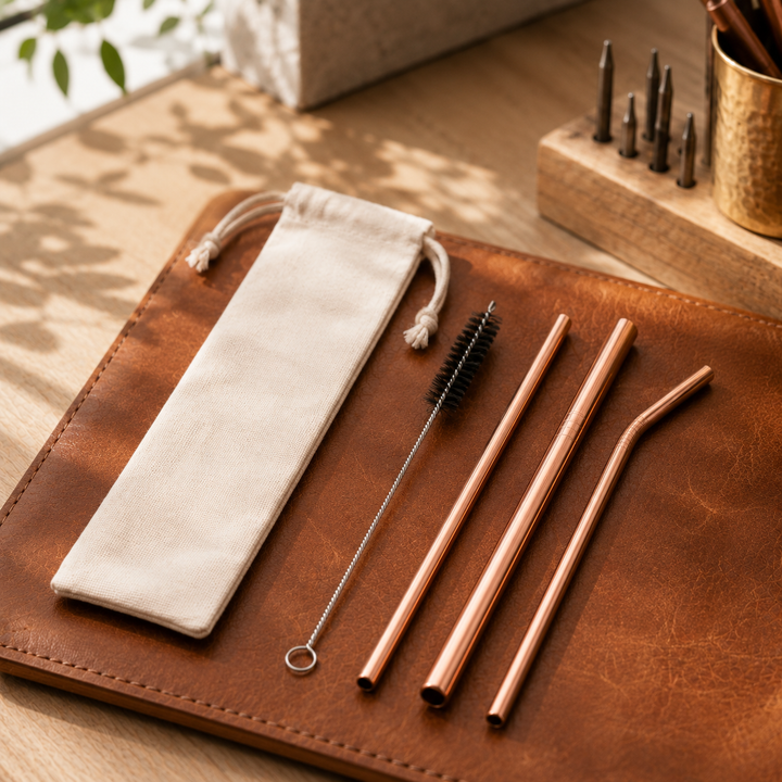 Patricia's Copper Straw Set