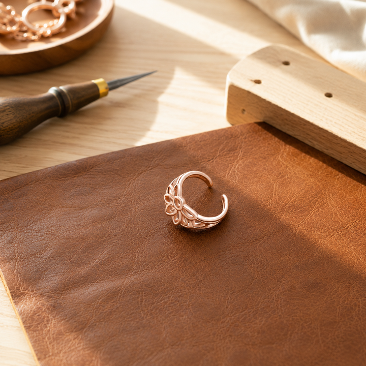 Patricia's Petal Copper Toe Ring