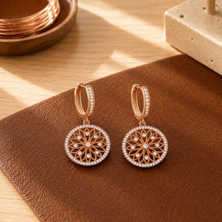 Patricia's Mandala Copper Earrings