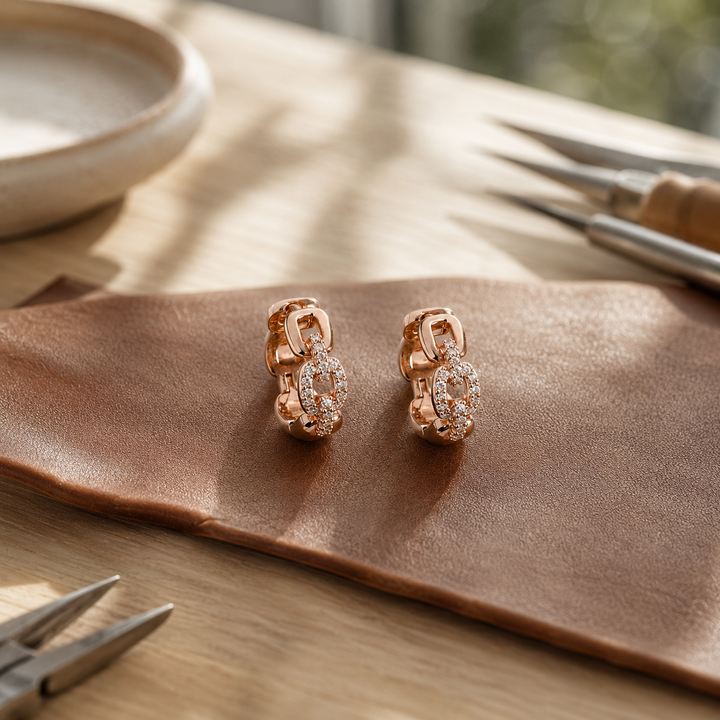 Patricia's Link Copper Earrings