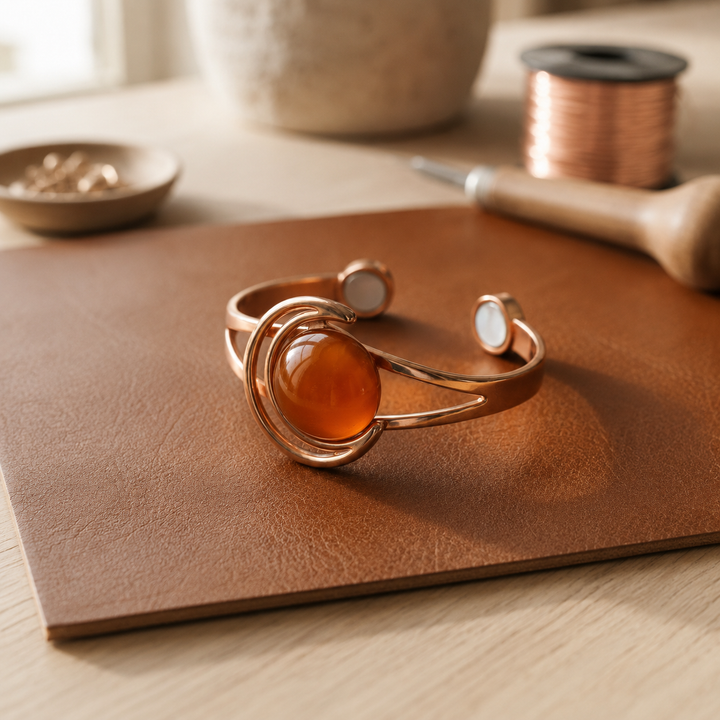 Patricia's Amber Copper Bracelet