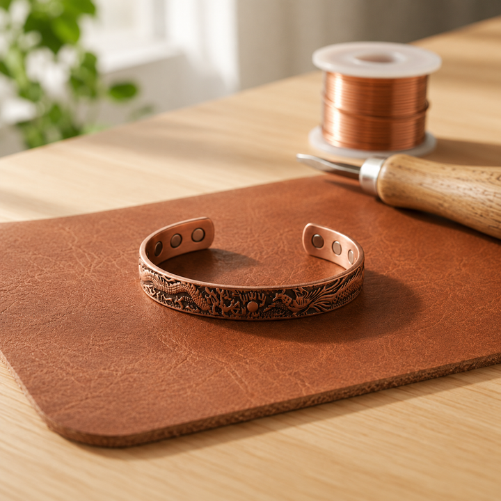 Patricia's Damask Copper Bracelet