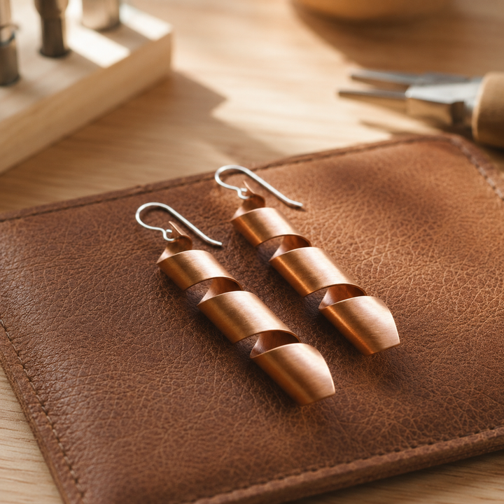 Patricia's Curl Copper Earrings