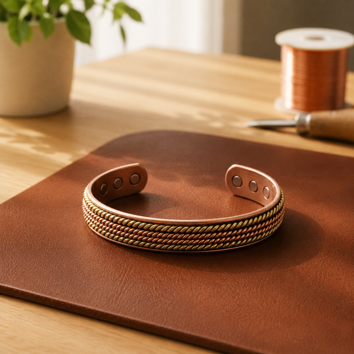 Tweed Copper Bracelet