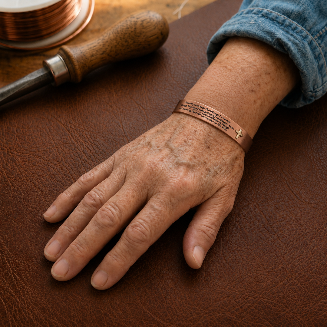 Patricia's Creed Copper Bracelet