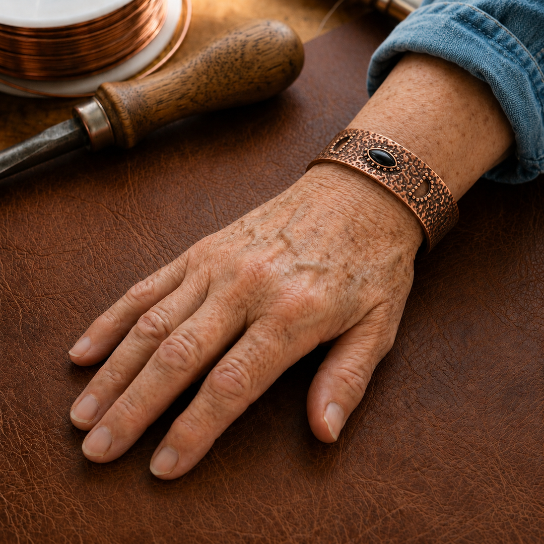 Patricia's Flint Copper Bracelet