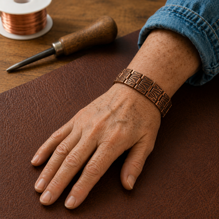 Patricia's Brogue Men's Copper Bracelet