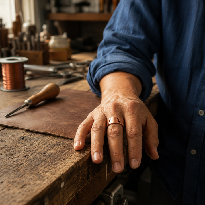 Patricia's Notched Copper Ring