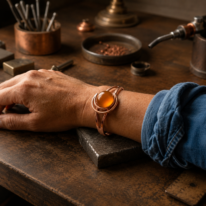 Patricia's Amber Copper Bracelet