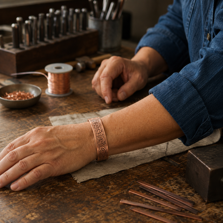 Patricia's Tooled Copper Bracelet