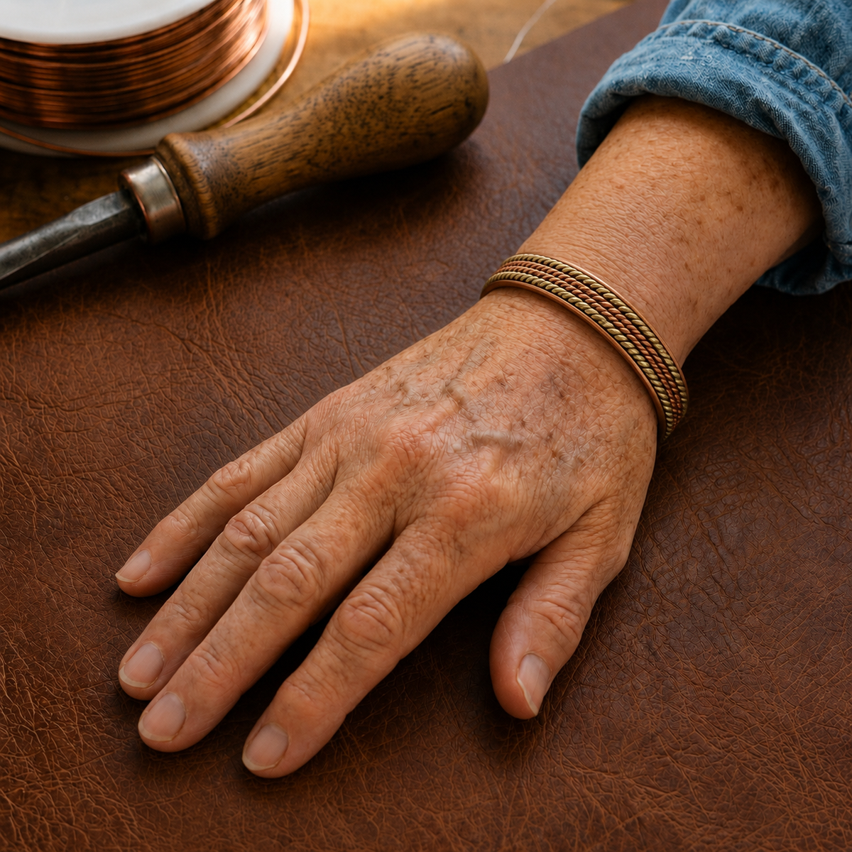 Tweed Copper Bracelet