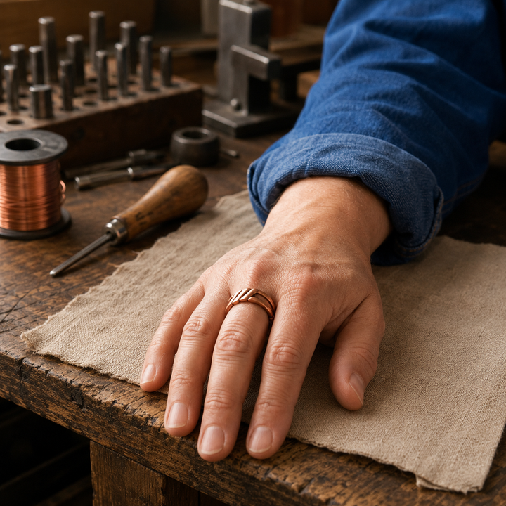 Patricia's Stripe Copper Ring