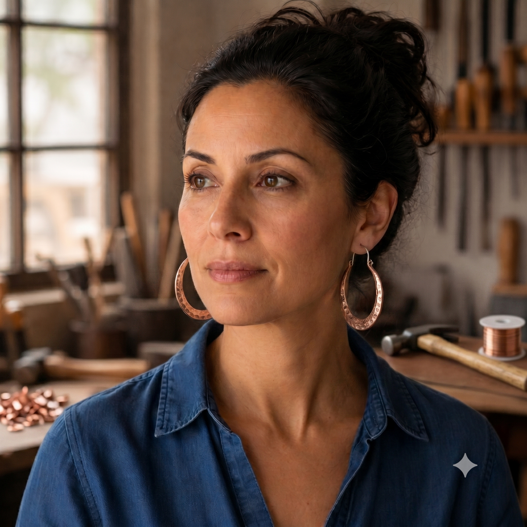 Patricia's Spark Copper Earrings