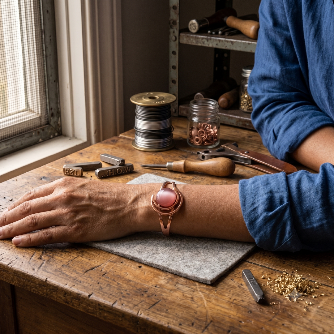 Patricia's Garnet Copper Bracelet