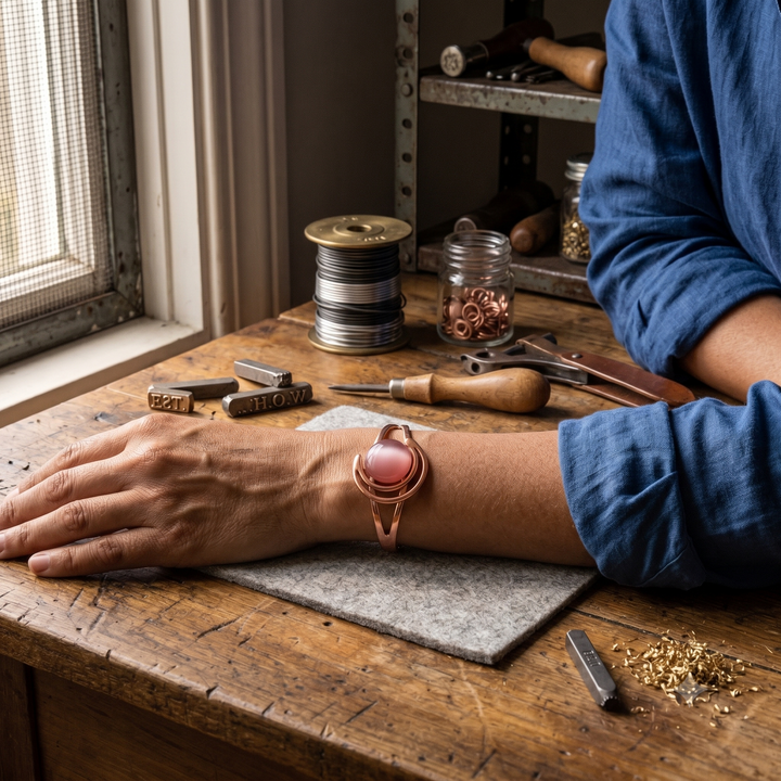 Patricia's Garnet Copper Bracelet
