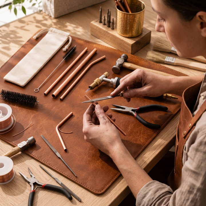 Patricia's Copper Straw Set