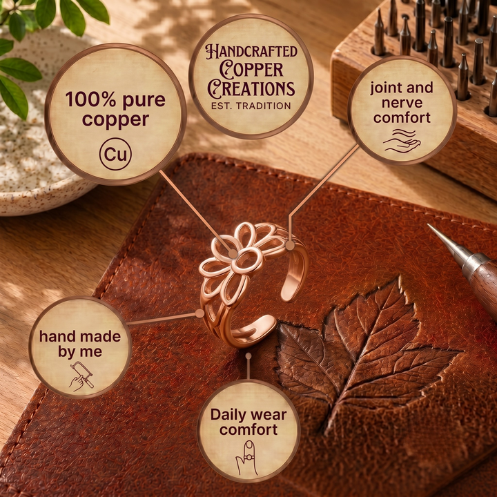 Patricia's Petal Copper Toe Ring