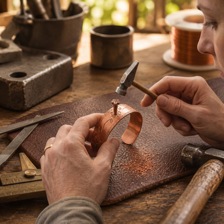 Patricia's Fret Copper Bracelet