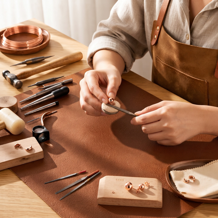 Patricia's Dome Copper Earrings