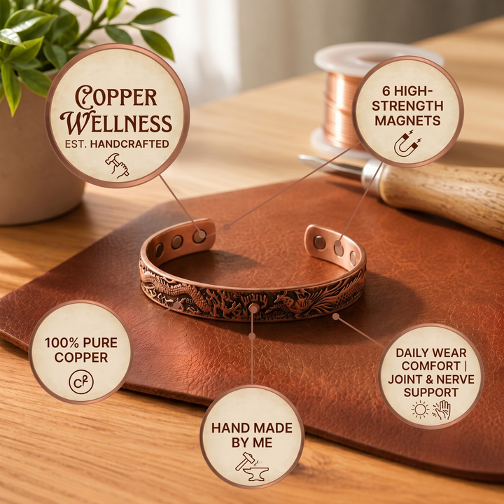 Patricia's Damask Copper Bracelet