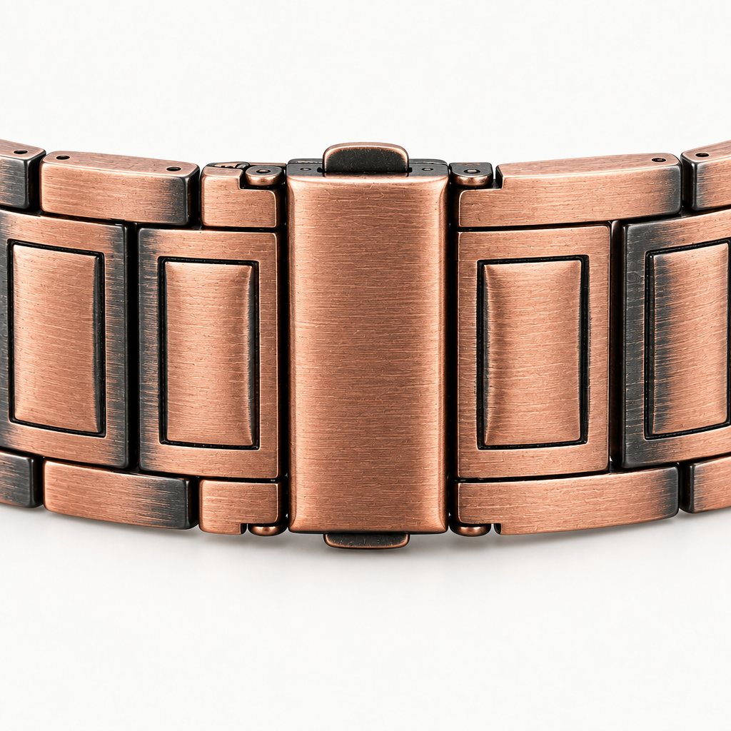 Sentinel Copper Bracelet clasp and link construction detail